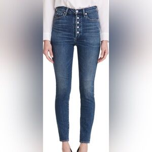 Citizens of Humanity Olivia Exposed Button Fly High-Rise Slim Ankle Jeans 28/27
